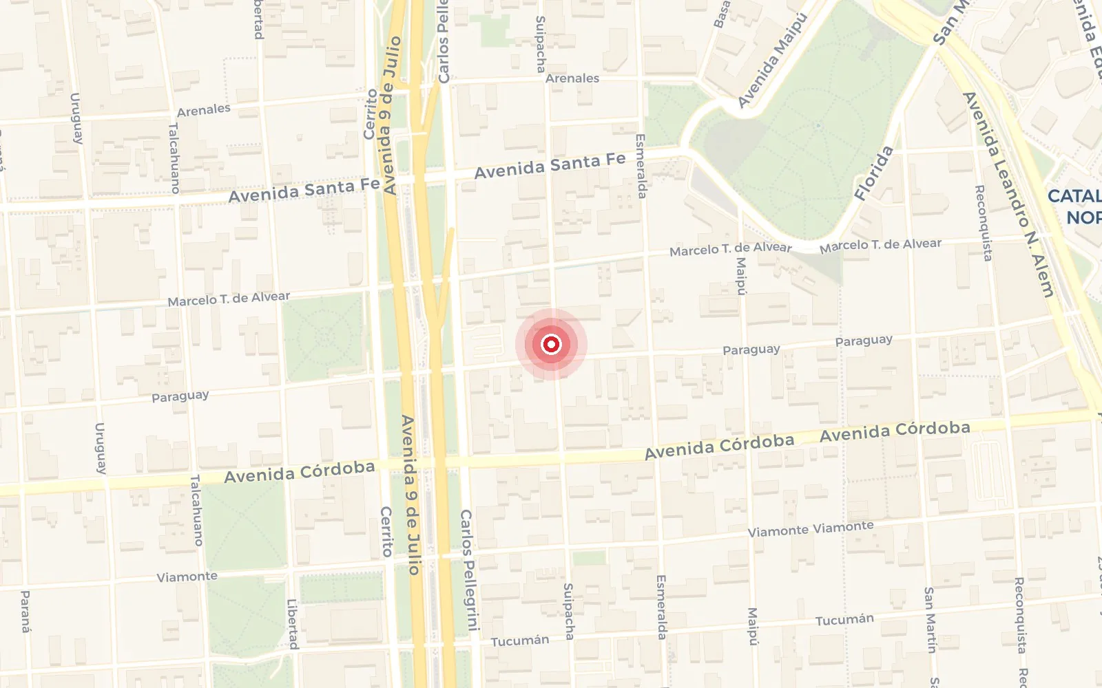 Mapa de la zona: BOND en Suipacha 916, entre Av. Santa Fe y Av. Córdoba, microcentro CABA